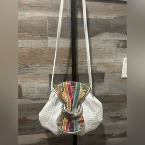 White and Multicolor Women's Bag